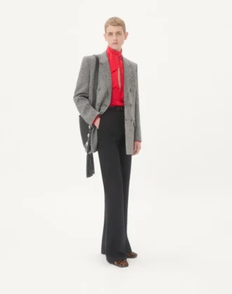 Valentino Double-Breasted Jacket In Natté Boutonné Wool