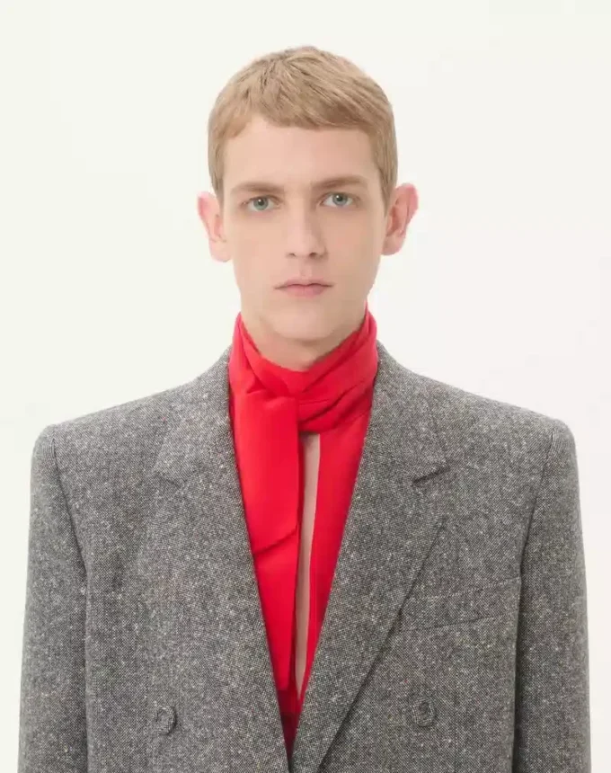 Valentino Double-Breasted Jacket In Natté Boutonné Wool