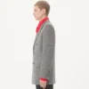Valentino Double-Breasted Jacket In Natté Boutonné Wool