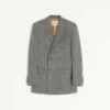 Valentino Double-Breasted Jacket In Natté Boutonné Wool