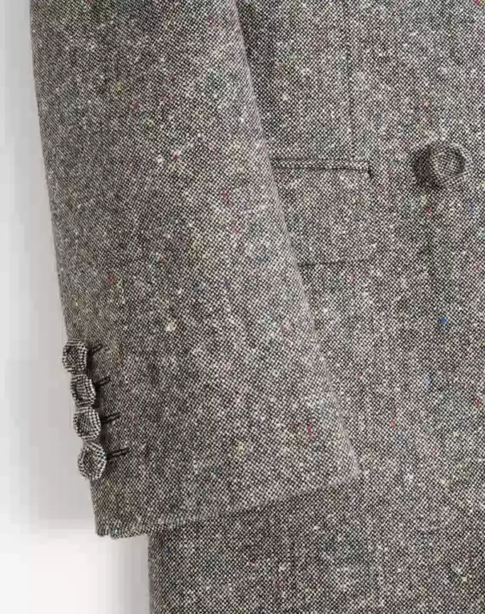 Valentino Double-Breasted Jacket In Natté Boutonné Wool