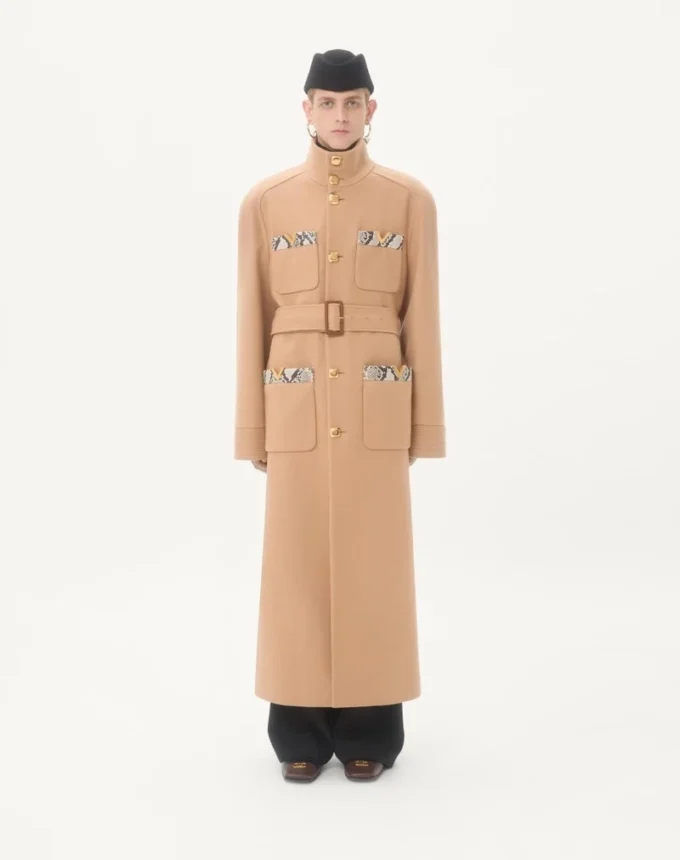 Valentino Double-Breasted Trench Coat In Wool Felt With Ayers Inserts