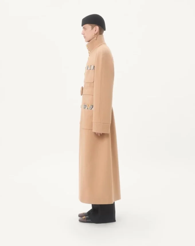 Valentino Double-Breasted Trench Coat In Wool Felt With Ayers Inserts