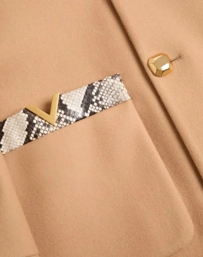 Valentino Double-Breasted Trench Coat In Wool Felt With Ayers Inserts