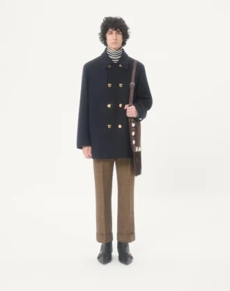 Valentino Double-Breasted Wool Felt Coat