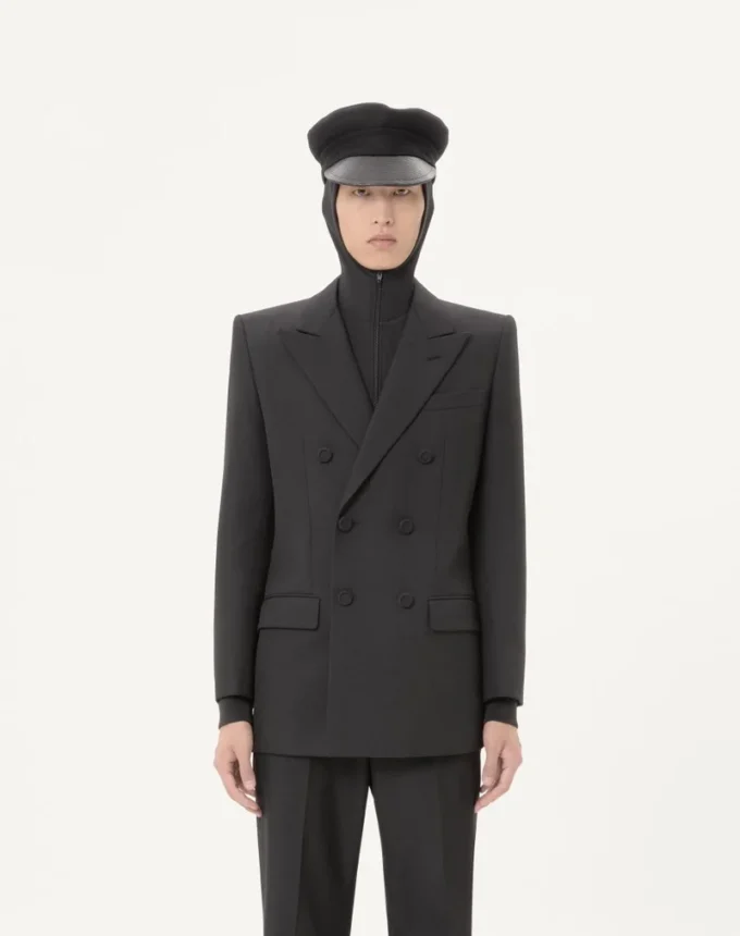 Valentino Double-Breasted Wool Gabardine Jacket