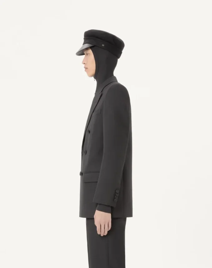 Valentino Double-Breasted Wool Gabardine Jacket