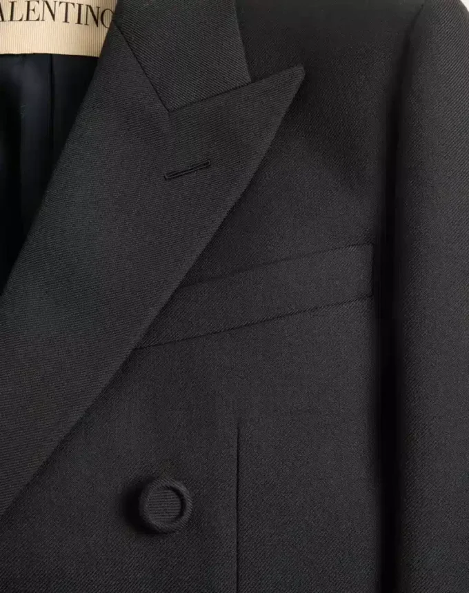Valentino Double-Breasted Wool Gabardine Jacket