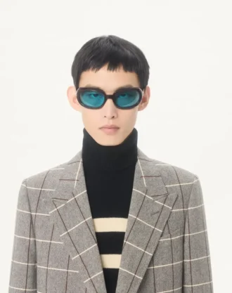 Valentino Double-Breasted Wool Jacket With Check Pattern