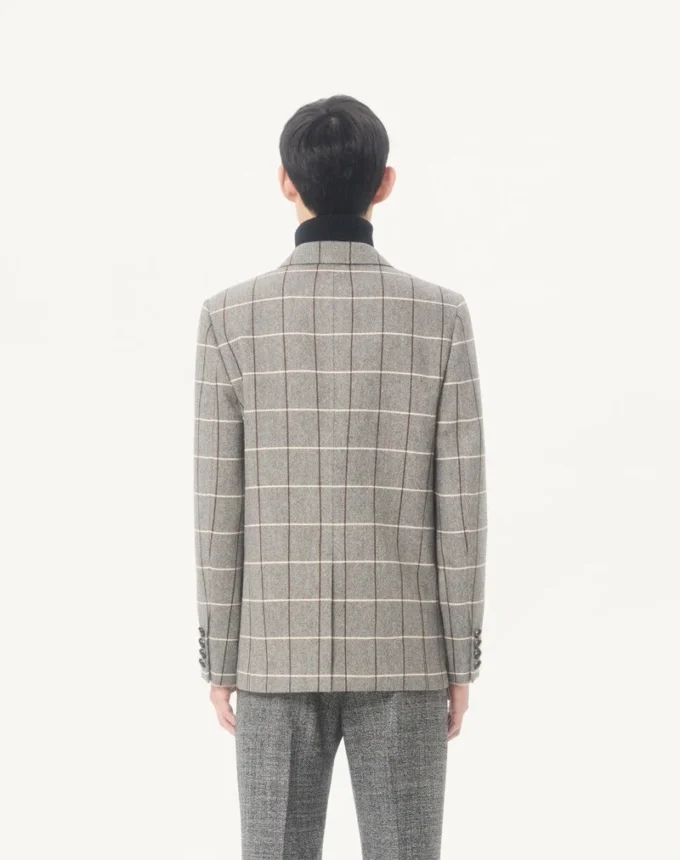 Valentino Double-Breasted Wool Jacket With Check Pattern Valentino Double-Breasted Wool Jacket With Check Pattern