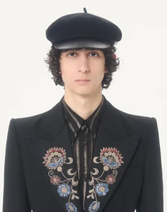 Valentino Embroidered Belted Jacket in Grain De Poudre Wool