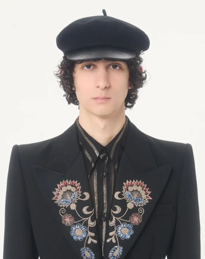 Valentino Embroidered Belted Jacket in Grain De Poudre Wool