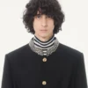 Valentino embroidered jacket with belt in wool gabardine with VGold