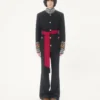 Valentino embroidered jacket with belt in wool gabardine with VGold