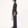Valentino embroidered jacket with belt in wool gabardine with VGold