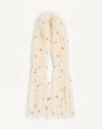Valentino Feathers Scarf With Turkey And Pheasant Feathers