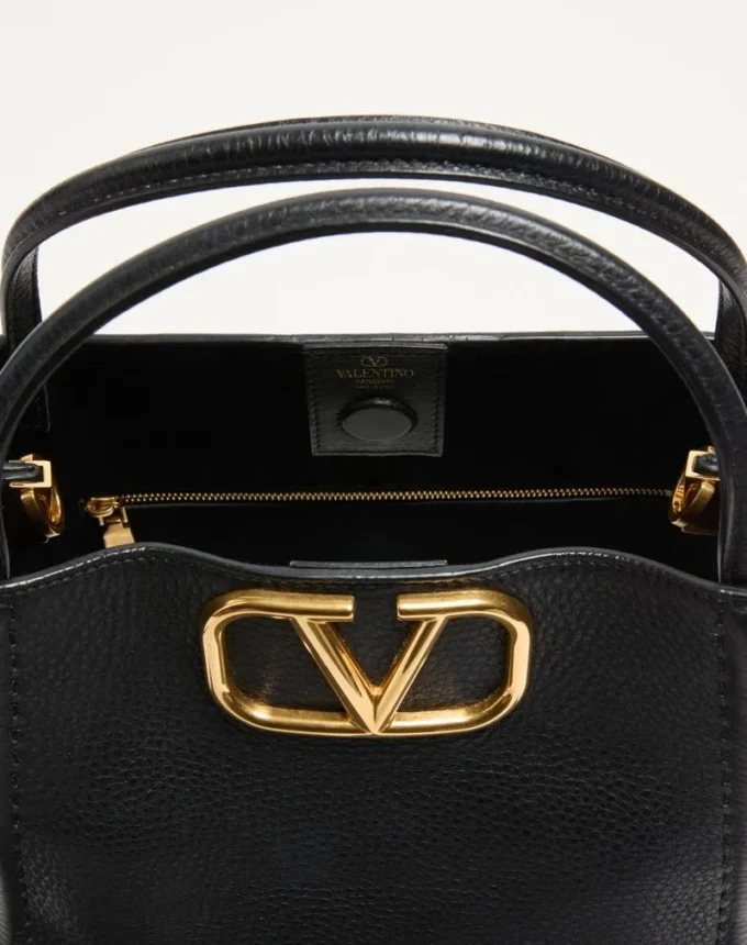 Valentino Garavani Alltime Medium Handbag In Grainy Calfskin Valentino Garavani Alltime Medium Handbag In Grainy Calfskin