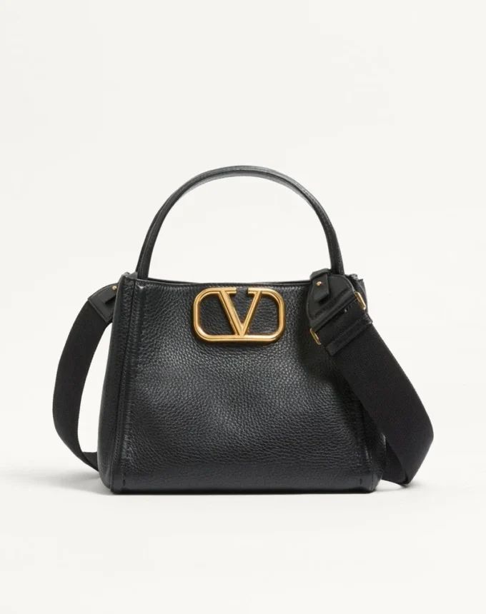 Valentino Garavani Alltime Medium Handbag In Grainy Calfskin Valentino Garavani Alltime Medium Handbag In Grainy Calfskin
