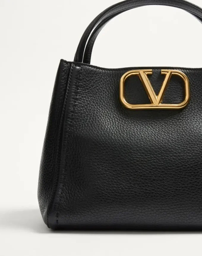 Valentino Garavani Alltime Medium Handbag In Grainy Calfskin Valentino Garavani Alltime Medium Handbag In Grainy Calfskin
