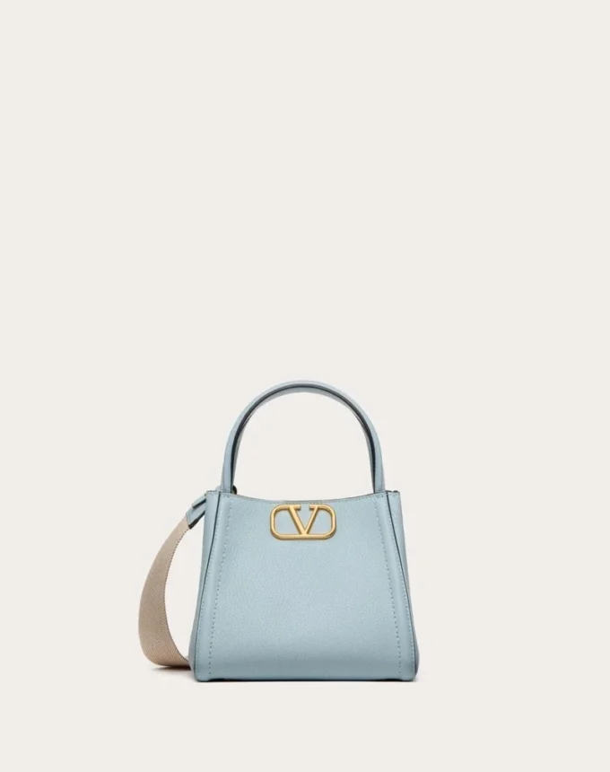 Valentino Garavani Alltime Small Handbag In Grainy Calfskin Valentino Garavani Alltime Small Handbag In Grainy Calfskin