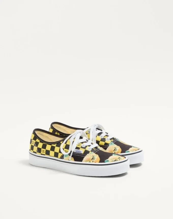 Valentino Garavani And Vans Low-Top Fabric Trainer With VLogo Checkerboard Print And Le Chat De La Maison Print
