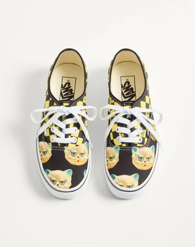 Valentino Garavani And Vans Low-Top Fabric Trainer With VLogo Checkerboard Print And Le Chat De La Maison Print