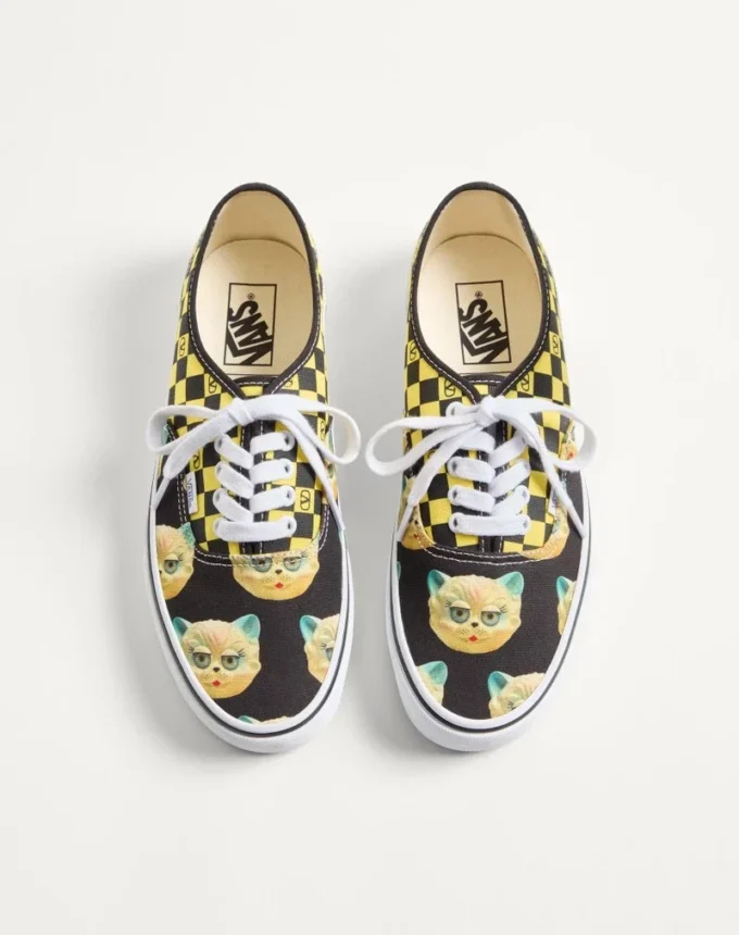 Valentino Garavani And Vans Low-Top Fabric Trainer With VLogo Checkerboard Print And Le Chat De La Maison Print