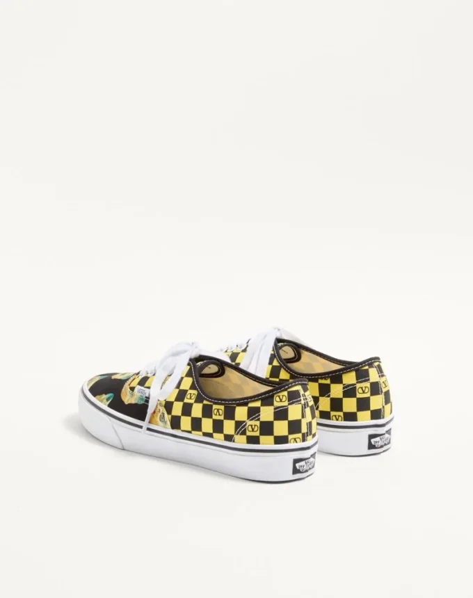 Valentino Garavani And Vans Low-Top Fabric Trainer With VLogo Checkerboard Print And Le Chat De La Maison Print