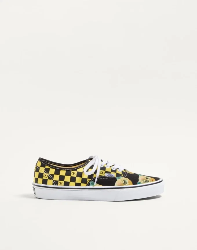 Valentino Garavani And Vans Low-Top Fabric Trainer With VLogo Checkerboard Print And Le Chat De La Maison Print