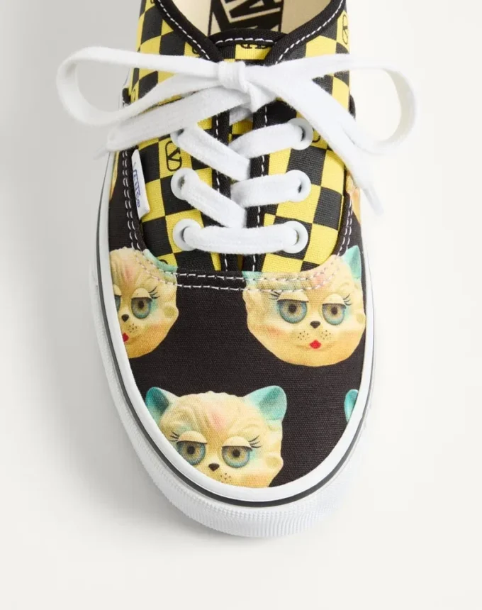 Valentino Garavani And Vans Low-Top Fabric Trainer With VLogo Checkerboard Print And Le Chat De La Maison Print