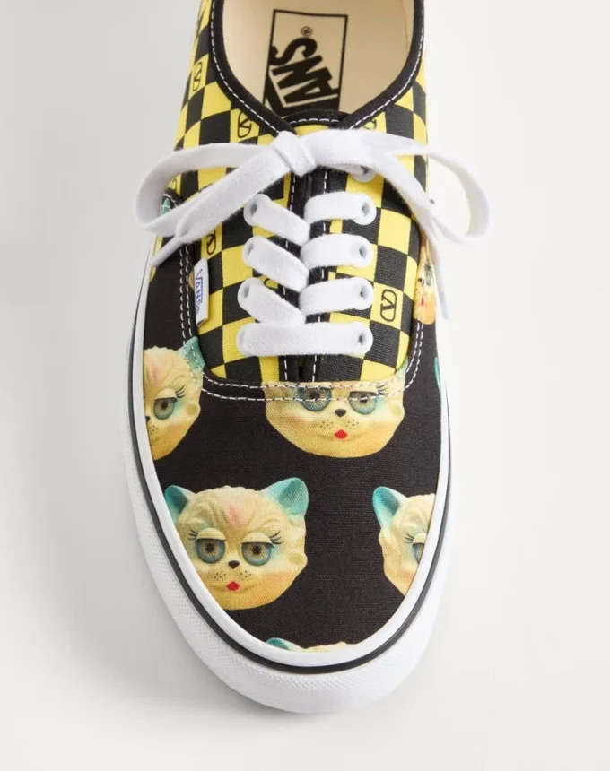 Valentino Garavani And Vans Low-Top Fabric Trainer With VLogo Checkerboard Print And Le Chat De La Maison Print