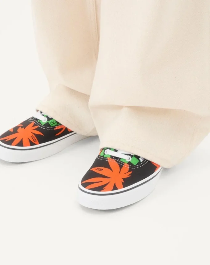 Valentino Garavani And Vans Low-Top Fabric Trainer With VLogo Checkerboard Print And Tropical Leaves Print