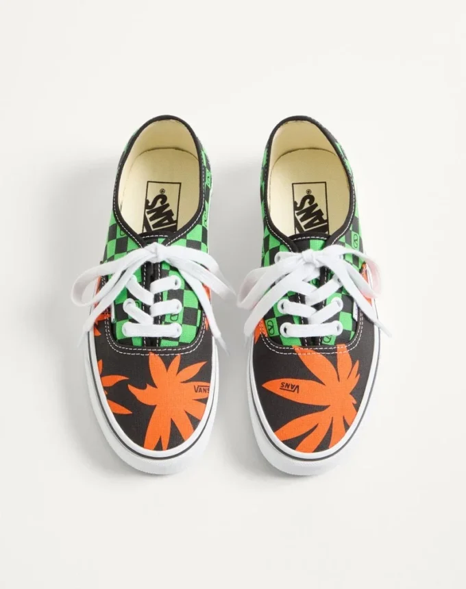 Valentino Garavani And Vans Low-Top Fabric Trainer With VLogo Checkerboard Print And Tropical Leaves Print Valentino Garavani And Vans Low-Top Fabric Trainer With VLogo Checkerboard Print And Tropical Leaves Print