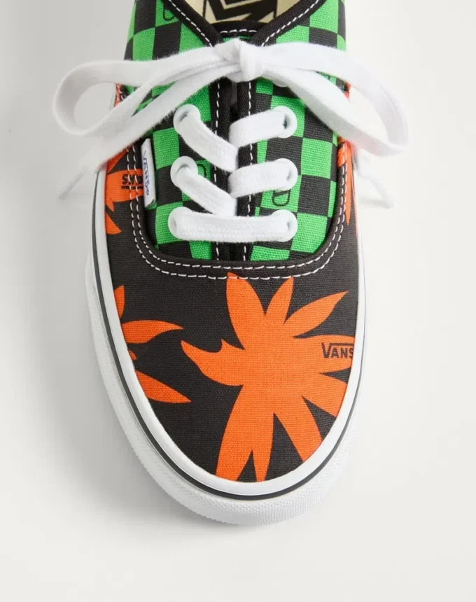 Valentino Garavani And Vans Low-Top Fabric Trainer With VLogo Checkerboard Print And Tropical Leaves Print Valentino Garavani And Vans Low-Top Fabric Trainer With VLogo Checkerboard Print And Tropical Leaves Print