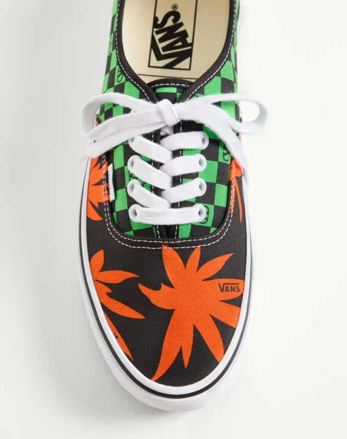 Valentino Garavani And Vans Low-Top Fabric Trainer With VLogo Checkerboard Print And Tropical Leaves Print