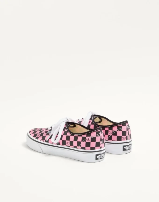 Valentino Garavani And Vans Low-Top Trainer In Fabric With VLogo Checkerboard Print
