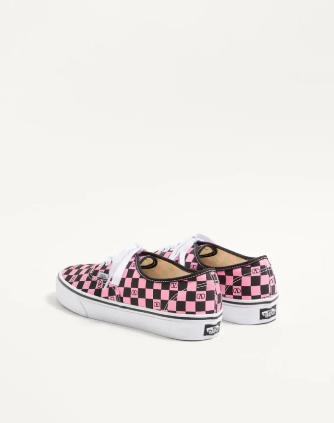 Valentino Garavani And Vans Low-Top Trainer In Fabric With VLogo Checkerboard Print