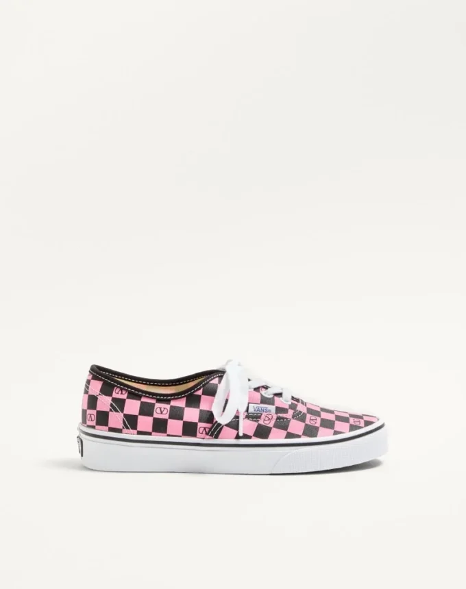 Valentino Garavani And Vans Low-Top Trainer In Fabric With VLogo Checkerboard Print
