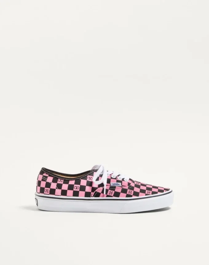 Valentino Garavani And Vans Low-Top Trainer In Fabric With VLogo Checkerboard Print