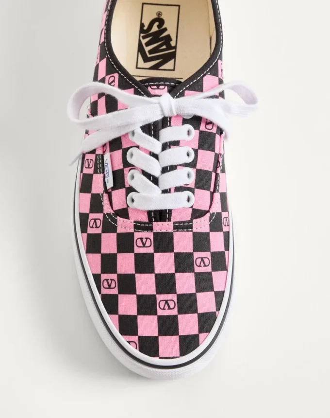 Valentino Garavani And Vans Low-Top Trainer In Fabric With VLogo Checkerboard Print