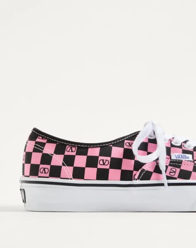 Valentino Garavani And Vans Low-Top Trainer In Fabric With VLogo Checkerboard Print