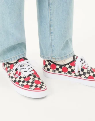 Valentino Garavani And Vans Low-Top Trainer In Fabric With VLogo Checkerboard Print And Polka Dot Detail