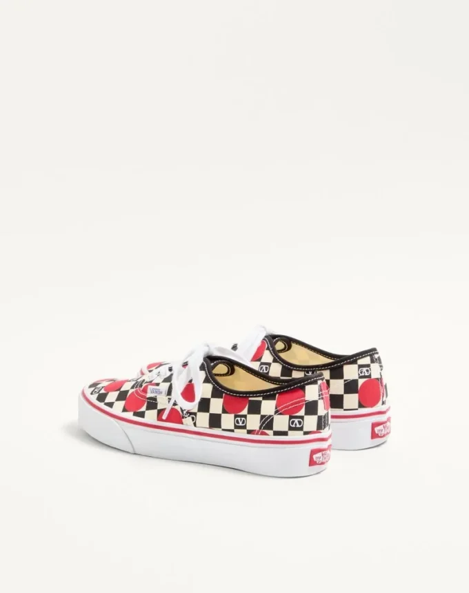 Valentino Garavani And Vans Low-Top Trainer In Fabric With VLogo Checkerboard Print And Polka Dot Detail