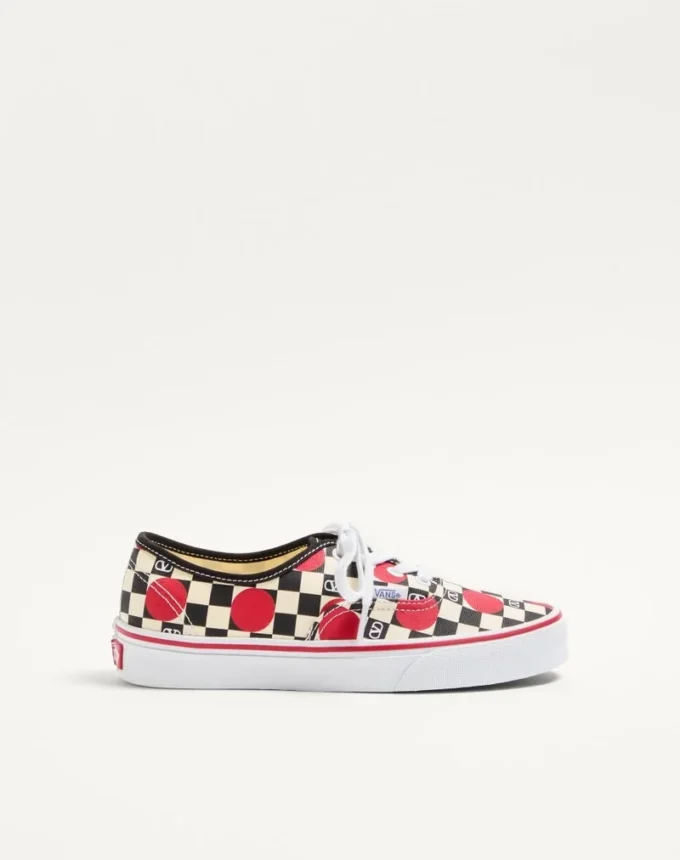 Valentino Garavani And Vans Low-Top Trainer In Fabric With VLogo Checkerboard Print And Polka Dot Detail