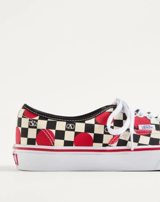 Valentino Garavani And Vans Low-Top Trainer In Fabric With VLogo Checkerboard Print And Polka Dot Detail