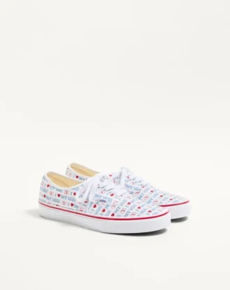 Valentino Garavani And Vans Low-Top Trainer In Valentino Vans Love Print Fabric