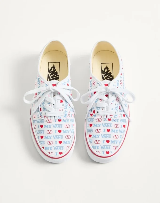 Valentino Garavani And Vans Low-Top Trainer In Valentino Vans Love Print Fabric