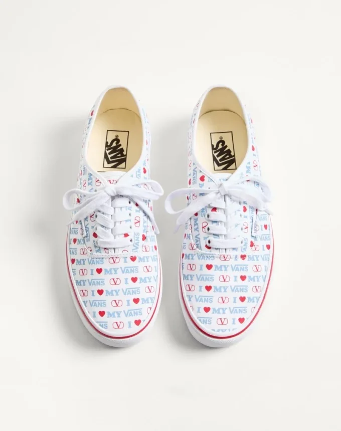Valentino Garavani And Vans Low-Top Trainer In Valentino Vans Love Print Fabric