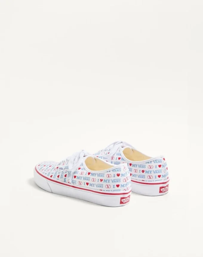 Valentino Garavani And Vans Low-Top Trainer In Valentino Vans Love Print Fabric
