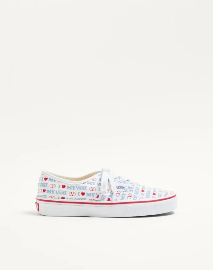 Valentino Garavani And Vans Low-Top Trainer In Valentino Vans Love Print Fabric